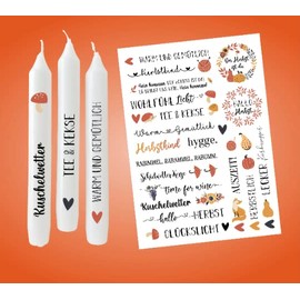 DIN A4 HERBST bunt Tattoofolie - Hygge - für Kerzen/Keramik