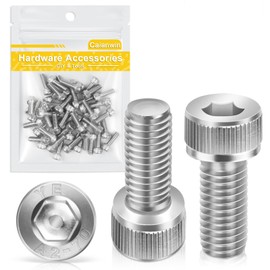 M4 x 12 mm Cylinder Screws with Hexagon Socket, Pack of 50, Caianwin DIN 912 Stainless Steel (A2 V2A) Screws for Industrial Machinery, Vehicles, Construction