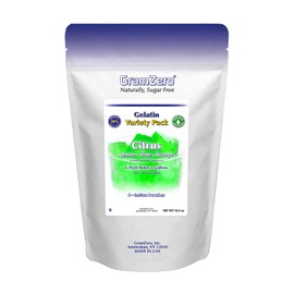 GramZero Citrus Variety (Lemon, Lime, Orange) Sugar Free Gelatin Mix 6-Pack, Zero Carb Dessert, Stevia Sweetened