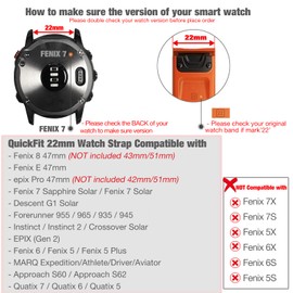 YOOSIDE for Garmin Fenix 7 / EPIX 2 / Fenix 6 / Fenix 5 / epix Pro 47mm Hook and Loop Nylon Watch Strap, 22mm Quick Dry Ultralight Sport Wrist Band for Forerunner 955, Instinct 2 (Grey)