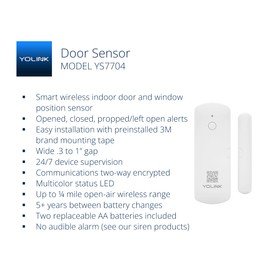 YoLink LoRa Smart Door Sensor Starter Kit: SpeakerHub Audio Hub & Door Sensor - Up to 1/4 Mile Range, Door Left-Open Reminders, up to 5 Year Batteries, Alexa, IFTTT, Home Assistant (2.4GHz WiFi Reqd)