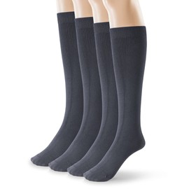 Silky Toes Calcetines altos de modal para hombre, paquete de 2 o 4, vestido largo sobre la pantorrilla o calcetines de trabajo, Azul marino – 4 pares, 10-13