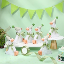 Poen 6 Sets One Silly Goose Pinatas 5" x 6" Bow Silly Goose 1st Birthday Decorations Baby Shower Photo Props First Birthday Party Supplies Centerpieces (Sage Green)