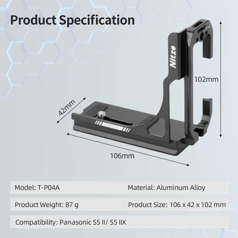 Nitze L Bracket for Panasonic S5 II / S5 IIX,