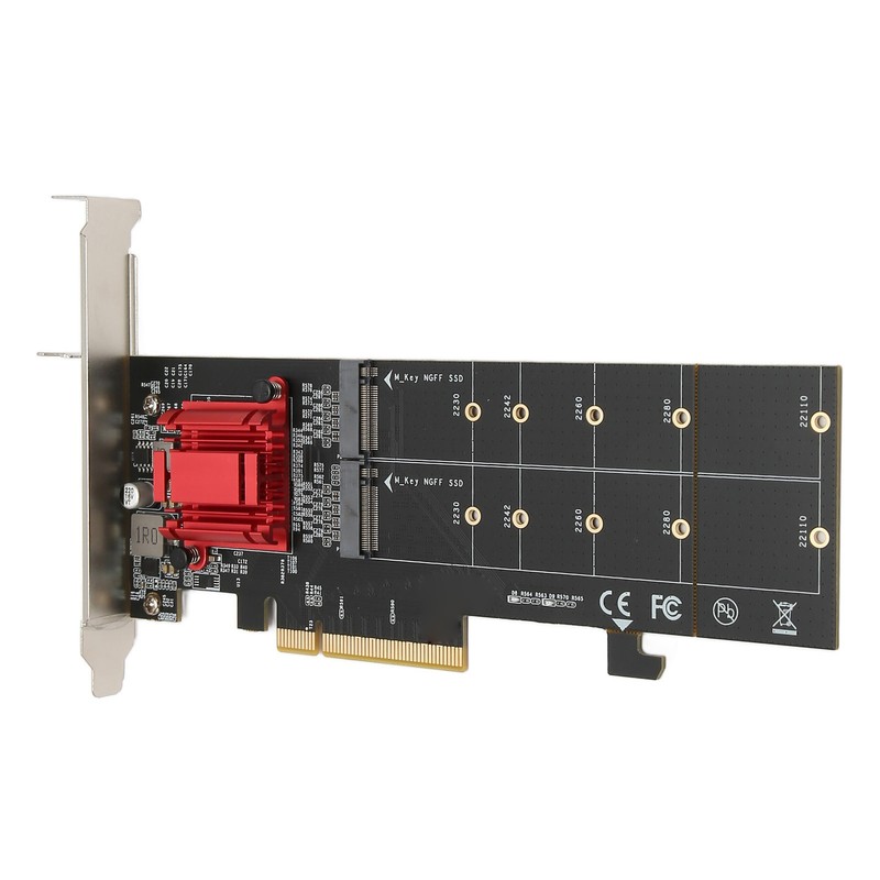 Dual M.2 PCIe NVMe Adapter with PCIe Bifurcation Function SSD