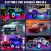 KEEPDSGN 4PCS 15" RGB LED Wheel Ring Lights Chasing Rim