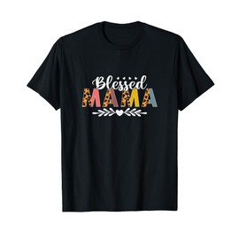 Blessed Mama Leopard Print Vintage Mother's Day T-Shirt