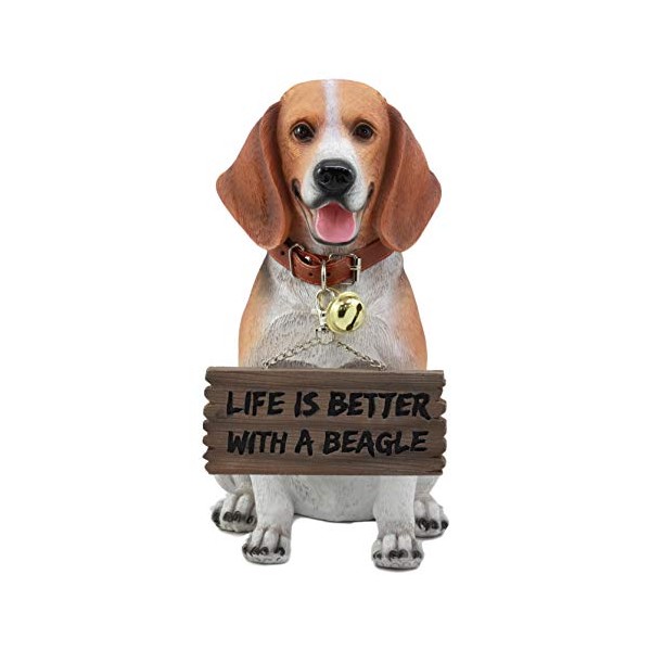 Ebros Lifelike Realistic Beagle Dog Welcome Greeter Statue 12" Tall