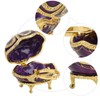 Hapivida Enamel Faberge Egg Jewellery Box, Purple Rhinestone Jewellery Box,