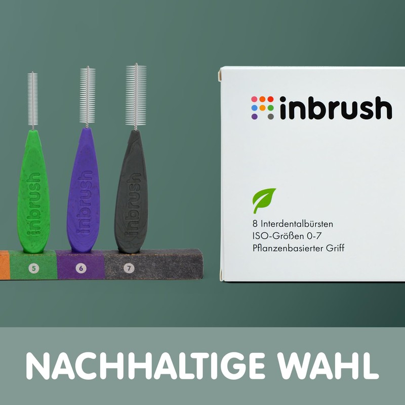 inbrush Premium Interdental Brushes - Set of 8 Mixed Sizes