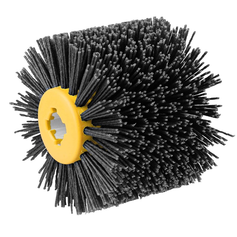 Shineboc Abrasive Nylon Wire Drawing Wheel Drum Brushes, 120 Grit