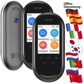 simvalley MOBILE Translator: Set of 2 Mobile AI Real-Time Voice Translator, 136 Languages, ChatGPT (Translator Translator, Translator Offline, Ukrainian)