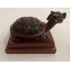 Red Feng Shui Dragon Turtle Tortoise Statue Figurine 2.75”H