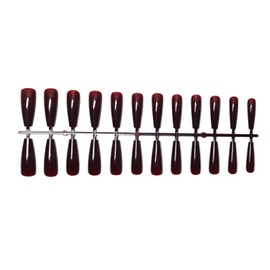 SUIOPPYUW 24 Pieces Extra Long Nails Artificial DIY Durable Graceful Colour-Fast Acrylic Nail for Manicure Salons Art Full Cover, 10dark red