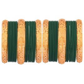 Efulgenz Indian Wedding Bangles Velvet Bangle Bracelets Bridal Set Gold Tone Traditional Floral Bracelet Bangle Set for Women (30 Pcs), 2-8, not known