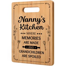 Nanny Birthday Gifts, Nanny Gifts from Grandchildren - Unique Large Bamboo Cutting Board, Thoughtful Mothers Day Kitchen Gifts, 13"x9"