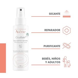 AVENE, Cicalfate+ Spray Secante Reparador, Para Piel Sensible, 100ml | 100ml, piel sensible, efecto reparador y purificante