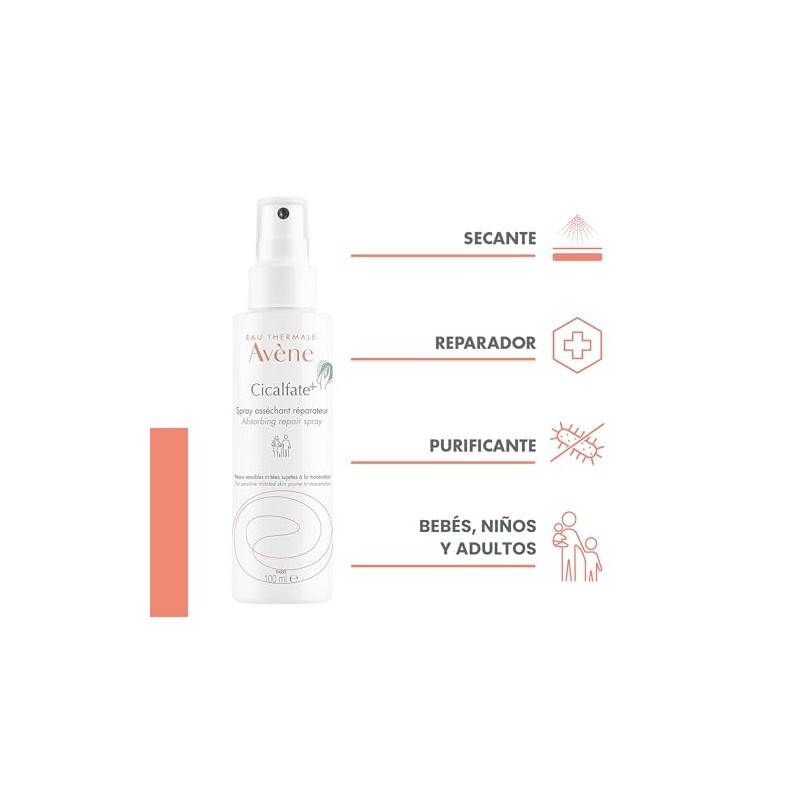 AVENE, Cicalfate+ Spray Secante Reparador, Para Piel Sensible, 100ml |
