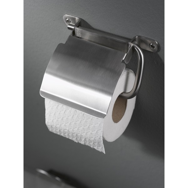 Haceka "IXI Toilet Roll Holder with Lid, Silver