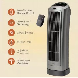 Lasko 5538 Electric Ceramic Tower Heater with Remote Control