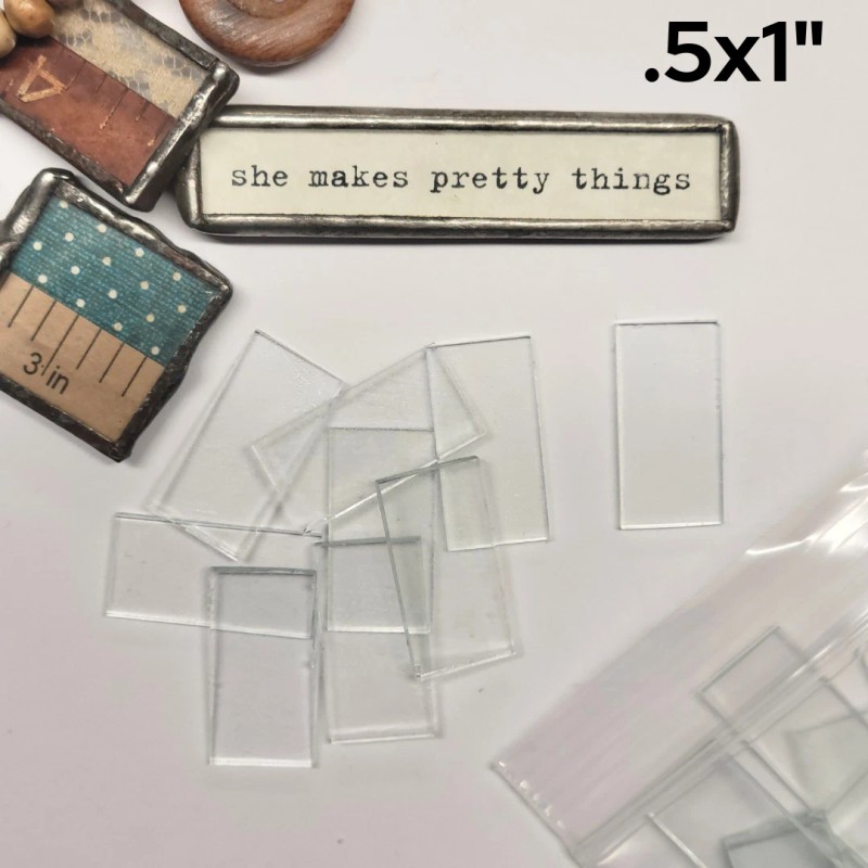 1/2"x1" Rectangles Clear Flat Glass (.5 x 1 inch) |