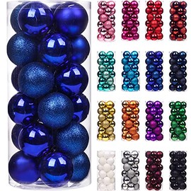 Emopeak 24Pcs Christmas Balls Ornaments for Xmas Christmas Tree - Shatterproof Christmas Tree Decorations Hanging Ball for Holiday Wedding Party Decoration, Royal Blue