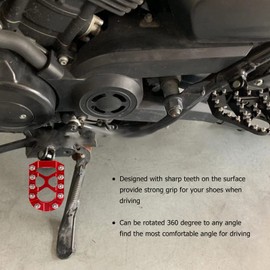 Shift Lever Foot Peg Motorcycle Gear Shifter Peg Red 360° Roating Anti Slip Shift Lever Foot Peg for Touring Street Chopper Bobber