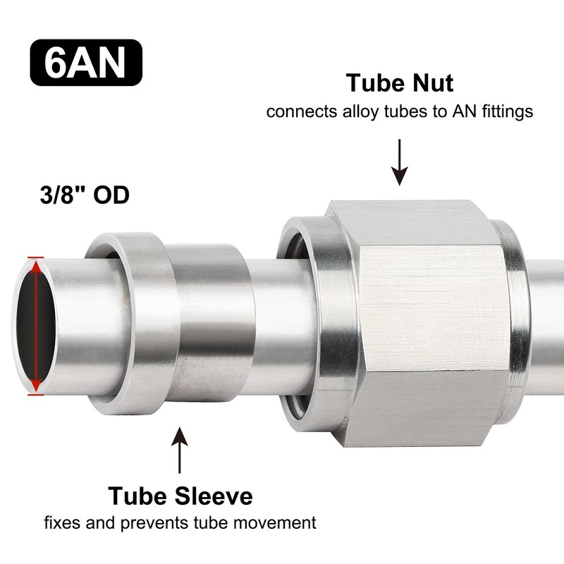 EVIL ENERGY 6AN Female Hardline Tube Nut and Sleeve Fitting