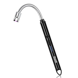 Ounil Electric Lighter Candle lighters USB Rechargeable Type-C Windproof Flameless arc Lighter LED Battery Display, Suitable for Light Candle Firework BBQ Camping (Black