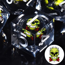 SIQUK DND Dice Set of 7 Dice Game Dice Liquid Core Dice Polyhedral Dice Set with Gift Box for Dungeons and Dragons RPG MTG