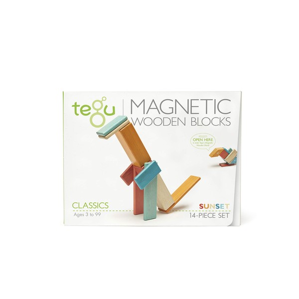 14 Piece Tegu Magnetic Wooden Block Set, Sunset