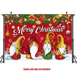 Christmas Photography Backdrop,Fabric Backdrop Winter Photography Background,Merry Christmas Dwarf Jingle Bells Snowflakes, 59 x 39.37 Inches (150 * 100CM)