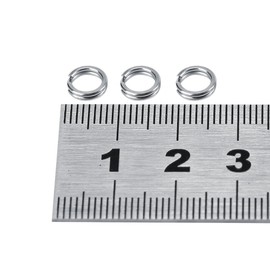 Alomejor 50 Pieces / 100 Pieces Fishing Split Rings, Stainless Steel Fishing Tackle Bait Connections Ring Double Circle Split Ring for Fishing Keychain (7#-50 Pieces)