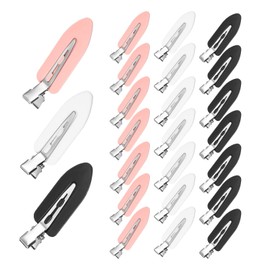 24 PCS No Crease Hair Clips No Bend Hair Clips, No Crease Curl Pin Clips Creaseless Hair Clipsfor Girls Women Make Up Hair Styling (Pink, White, Black)