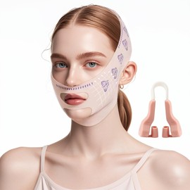 V Gesichtsmasken, Beauty Face Sculpting Sleep Mask V Line Lifting Maske Wiederverwendbare Doppelkinn-Reduzierer Gesichts-Schlankheitsgurt für schlaffe Gesichtshaut Verbesserung Gesichtsmorphologie