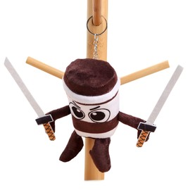 ZZQPSD Italian Brainrot Keychain Tung Tung Sahur Plush Animal Wrist Strap Tralalero Collection Cute Keyring Accessories (Cappuccino)