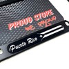 Puerto Rico Black Flag Domed Black License Plate Frame -US