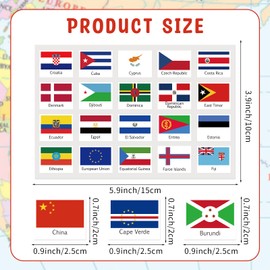 Eaezerav 960 Pcs World Flag Stickers 192 World Country Flags Mini National Flag Stickers for School Planner Scrapbook Journal Passport Travel Decor