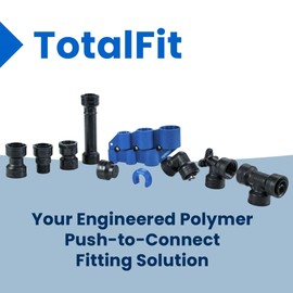 Uponor TotalFit 1 inch x 1 inch x 1/2 inch Reducing Tee, Push-to-Connect Engineered Polymer Fitting System for PEX, PE-RT, CPVC, and Copper - TF4751150