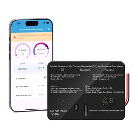 2025 New! Briidea Bluetooth RV Carbon Monoxide and Propane Detectors with App Control, Adjust LP/CO Alarm Settings & Get Real-Time Alerts on Your Phone, Separate LED Indicator Light, 100dB Loud Alarm