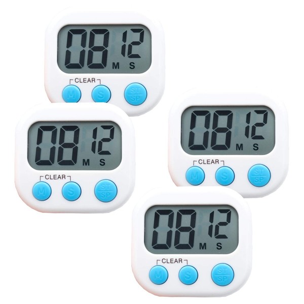 4 Small Digital Kitchen Timer Food Timer, Large Number Large