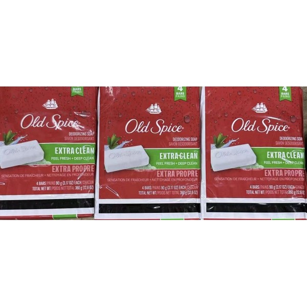 Old Spice Bar Soaps 12ct Extra Clean Deodorant Soap 90g