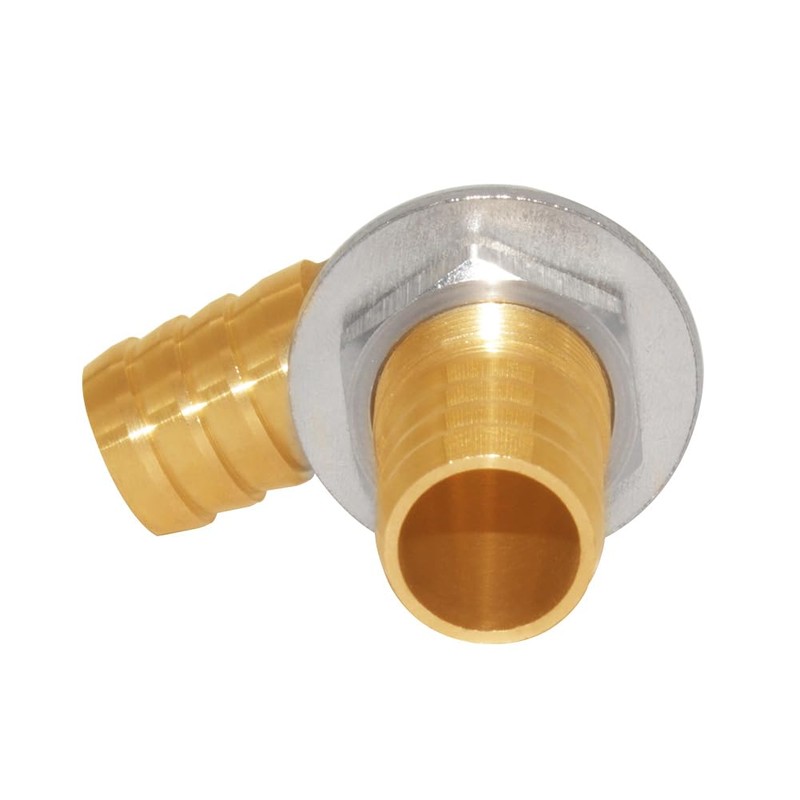 Uenede 2PCS Solid Brass 90 Elbow Barb Bulkhead Fitting 1/2"OD