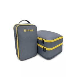 Biaggi Double Deck Compression Cube  Expandable + Shoe Cube Travel Organizer NEW