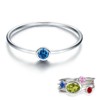 925 Sterling Silver Mother Daughter Birthstone Stackable Rings Set -