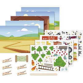 Heyda Scratch Sticker Card Set "Farm" 16 x 12 x 2 cm Multi-Coloured