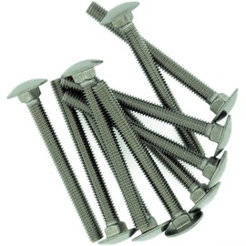 M6 (6mm x 80mm) Cup Square Carriage Bolt (Fully Threaded) - Stainless Steel (A2) (Pack of 10)