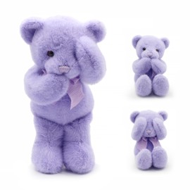 suepcuddly Small Magnet Teddy Bear Stuffed Animal Cute Plush Toy for Girl 12" (Purple)