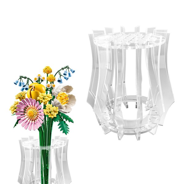 Cowess Puzzle Vase for Flowers Holder, Acrylic Container for Floral