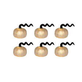 LumaBase Battery Operated Mercury Glass Pumpkins - Set of 6